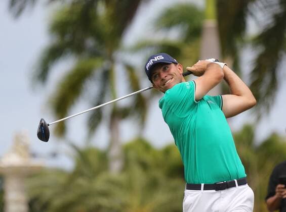 26 March 2016: Luke Guthrie hits from the first tee in the Third round of the Puerto Rico Open, in Rio Grande, PR (Photo by Bradley Rex Icon Sportswire) GOLF: MAR 26 PGA Golf Herren - Puerto Rico Open - Third Round Icon1603242 EDITORIAL USE ONLY