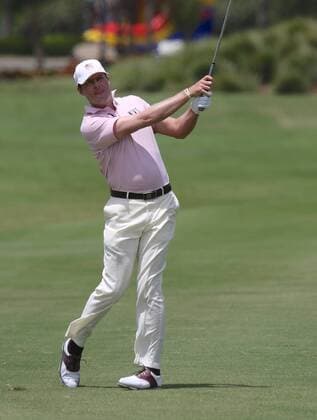26 March 2016: Kyle Reifers hits from the fairway on hole one in the third round of the Puerto Rico Open, in Rio Grande, PR (Photo by Bradley Rex Icon Sportswire) GOLF: MAR 26 PGA Golf Herren - Puerto Rico Open - Third Round Icon16032443 EDITORIAL USE ONLY