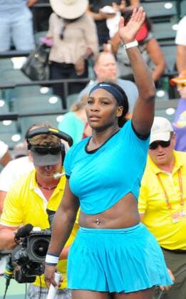 March 26, 2016 KEY BISCAYNE, FL - Serena Williams plays a match against Zarina Diyas of Kazakhstan during the Miami Open Presented by Itau at Crandon Park Tennis Center in Key Biscayne, Florida (Photo by Michele Eve Sandberg Icon Sportswire) TENNIS: MAR 26 Miami Open Icon1603261403 EDITORIAL USE ONLY