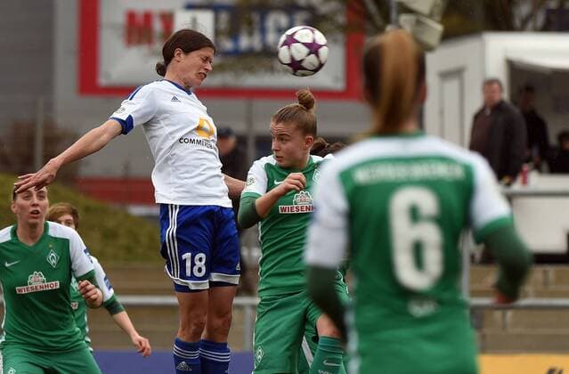 27.03.2016, xjhx, Fussball 1.Bundesliga Damen, 1.FFC Frankfurt - SV Werder Bremen, emspor, v.l. Kerstin Garefrekes (1.FFC Frankfurt) Goal scored, Tor zum 3:0