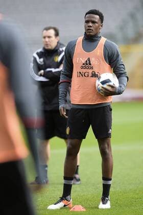 Belgium s Dedryck Boyata pictured during a training session of the Belgian national soccer team Red Devils, Sunday 27 March 2016 in Brussels. The Red Devils will play a friendly game in and against Portugal on 29 March, the match was moved due to safety concerns after the Brussels terrorists attacks. The game is a preparation for the upcoming Euro2016. NICOxVEREECKEN  x04821774x