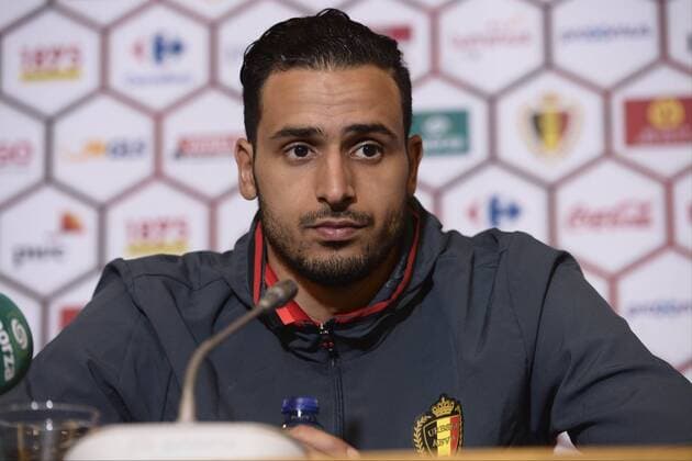 Chadli Nacer midfielder of Belgium talking to the press FOOTBALL : Belgique - Entrainement et conference de presse - Bruxelles - 27 03 2016 Photonews Panoramic 