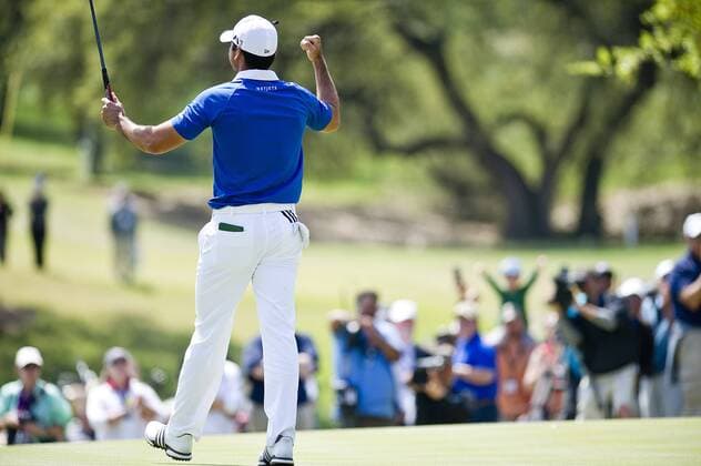 March 27, 2016: Jason Day in action 18th hole World Golf Championships-Dell Match Play Round 6 at the Austin Country Club. Austin, Texas. PGA Golf Herren 2016: World Golf Championships MAR 27 - ZUMAc04_
