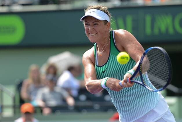 March 27, 2016 - Miami, Florida, United States - VICTORIA AZARENKA in action in her match vs. M. Linette at the Miami Open Tennis 2016 - Miami Open - Day 7 - ZUMAl132
