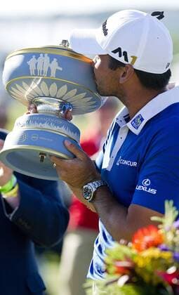 March 27, 2016: Jason Day celebrates the finals match win at the World Golf Championships-Dell Match Play Round at the Austin Country Club. Austin, Texas. PGA Golf Herren 2016: World Golf Championships MAR 27 - ZUMAc04_