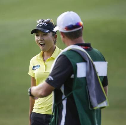 March 27, 2016: Lydia Ko reacts to sinking a long birdie putt during the final round of the Kia Classic at Aviara Golf Club in Carlsbad, California. Lydia Ko wins by 19 under for the tournament. LPGA Golf Damen 2016: Kia Classic MAR 27 - ZUMAc04_