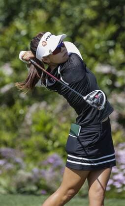 March 27, 2016: Jenny Shin tees off on the 7th hole during the final round of the Kia Classic at Aviara Golf Club in Carlsbad, California. Lydia Ko wins by 19 under for the tournament. LPGA Golf Damen 2016: Kia Classic MAR 27 - ZUMAc04_