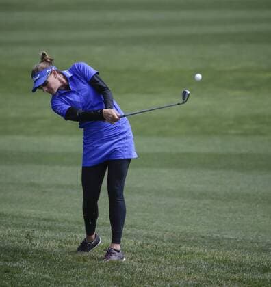 March 27, 2016: Brittany Lang hits an iron shot during the final round of the Kia Classic at Aviara Golf Club in Carlsbad, California. Lydia Ko wins by 19 under for the tournament. LPGA Golf Damen 2016: Kia Classic MAR 27 - ZUMAc04_