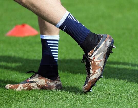 England s Jamie Vardy wearing camouflage boots during training at the Tottenham Hotspur Training Centre. Photo credit should read: David Klein Sportimage EDITORIAL USE ONLY. No use with unauthorised audio, video, data, fixture lists, club league logos or live services. Online in-match use limited to 120 images, no video emulation. No use in betting, games or single club league player publications.
