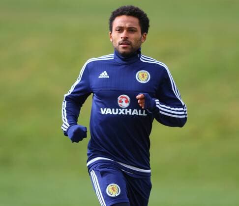 FuÃŸball, Training Nationalteam Schottland 28.03.2016. Mar Hall, Glasgow, Scotland. International Football Scotland Training and Media Event ahead of their game versus Denmark on 29th March. Ikechi Anya xGeorgariouxVagelisx  ActionPlus11723028