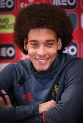 Bilder des Tages - SPORT Belgium s Axel Witsel pictured during a press conference PK Pressekonferenz of the Belgian national soccer team Red Devils in Leiria, Portugal, Monday 28 March 2016. The Red Devils will play a friendly game in and against Portugal on 29 March, the match was moved due to safety concerns after the Brussels terrorists attacks. The game is a preparation for the upcoming Euro2016. VIRGINIExLEFOUR  x04822463x