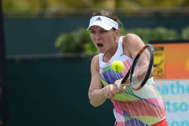 March 28, 2016 - Miami, Florida, United States - SIMONA HALEP of Romania in action in her match vs. H. Watson at the Miami Open Tennis 2016 - Miami Open - Day 8 - ZUMAl132