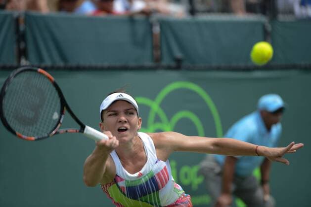 March 28, 2016 - Miami, Florida, United States - SIMONA HALEP of Romania in action in her match vs. H. Watson at the Miami Open Tennis 2016 - Miami Open - Day 8 - ZUMAl132