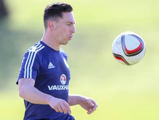 FuÃŸball, Training Nationalteam Schottland 28.03.2016. Mar Hall, Glasgow, Scotland. International Football Scotland Training and Media Event. Scott Brown xGeorgariouxVagelisx  ActionPlus11723109