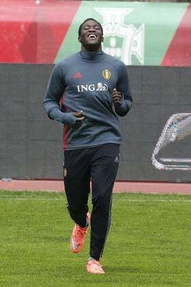 Fußball, Training Nationalteam Belgien in Leiria Romelu Lukaku of Belgium during the training session t FOOTBALL : Belgique - Entrainement et conference de presse - Leiria - 28 03 2016 Photonews Panoramic 