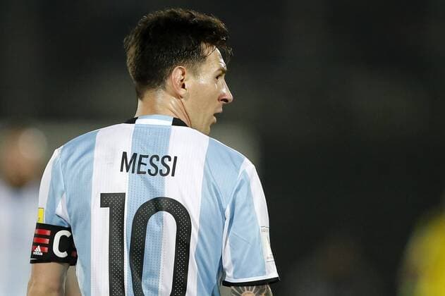 AndresxPina Photosport Football, Chile v Argentina. World Cup qualifiying match. Argentina s player, Lionel Messi, is pictured during the World Cup qualifiying football match against Chile at the National stadium in Santiago, Chile. 24 03 2016 AndresxPina Photosport 