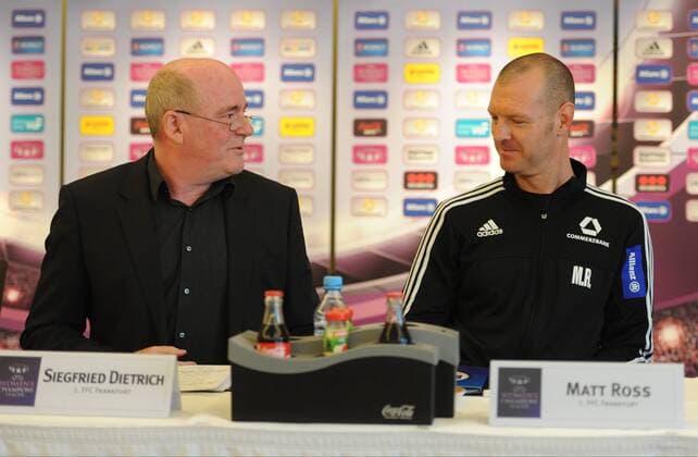 29.03.2016, xmhx, Fussball UEFA WomenÕs Champions League, 1.FFC Frankfurt - FC Rosengard, emspor, v.l. Siegfried Dietrich (Manager 1. FFC Frankfurt), Matt Ross (Trainer 1. FFC Frankfurt)