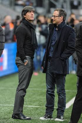 GER, Laenderspiel,Testspiel, Deutschland vs Italien 29.03.2016, Allianz-Arena, Muenchen, GER, Laenderspiel,Testspiel, Deutschland vs Italien, im Bild Bundestrainer Joachim Loew (Germany) im Gespraech mit TV-Moderator Matthias Opdenhövel nphxSchreyer