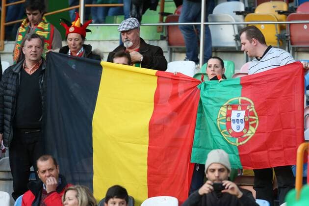 Belgium s supporters pictured during a soccer game between the Portugal national team Nationalteam and the Belgian Red Devils in Leiria, Portugal, Tuesday 29 March 2016, a preparation for the upcoming Euro2016 tournament. The match was moved due to safety concerns after the Brussels terrorists attacks. VIRGINIExLEFOUR  x04822994x