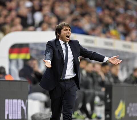 Fußball, Länderspiel, Deutschland - Italien 29.03.2016, Fussball Nationalmannschaft, Freundschaftsspiel Deutschland - Italien, in der Allianz-Arena München. Trainer Antonio Conte (Italien) in Rage. 