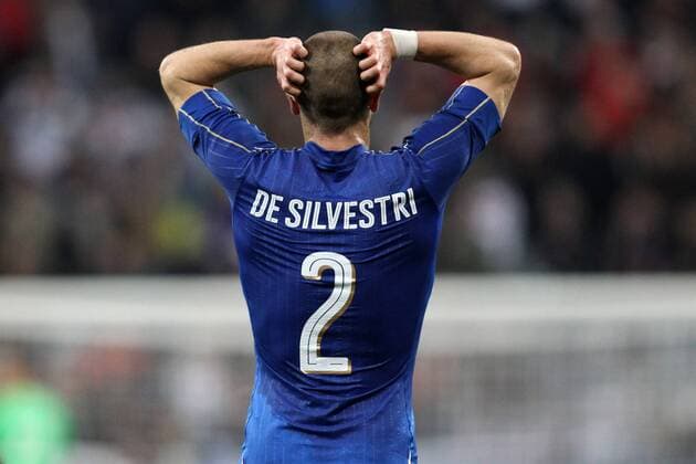 Fußball, Länderspiel, Deutschland - Italien Lorenzo De Silvestri Italy Dejection Delusione Munich 29-03-2016 Allianz Arena Football Calcio Friendly match Germany - Italy Germania - Italia Nationalteam Länderspiel lucaxpagliaricci