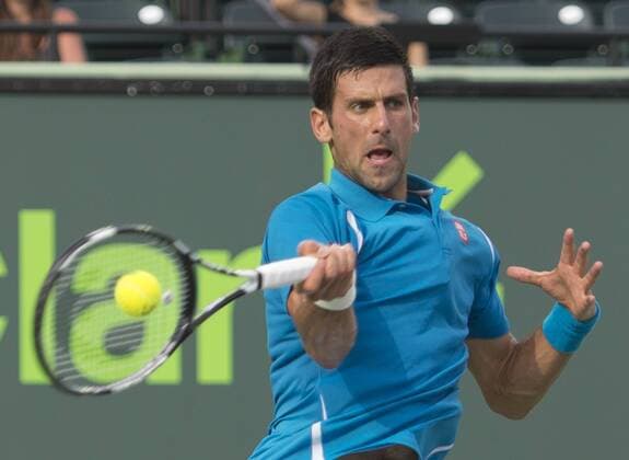 March 29 2016: Novak Djokovic (SRB) defeats Dominic Thiem (AUT) by 6-3, 6-4, at the Miami Open being played at Crandon Park Tennis Center in Miami, Key Biscayne, Florida. Ã‚Â© Tennis 2016: Miami Open MAR 29 - ZUMAc04_
