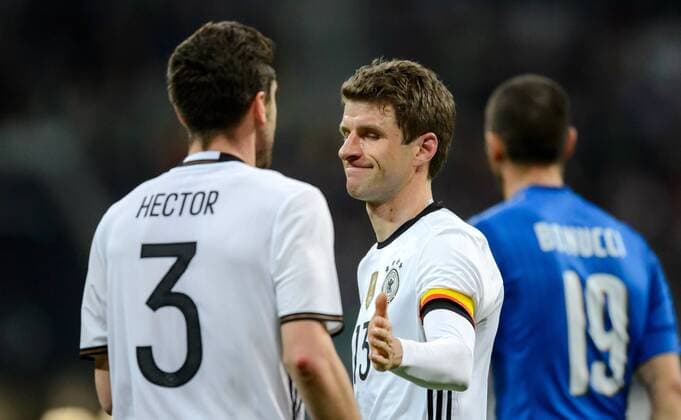 29. Maerz 2016: Muenchen, Allianz Arena: Fussball Testspiel: Deutschland - Italien: Thomas Mueller (Deutschland).
