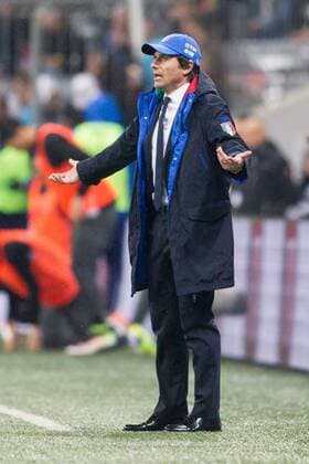 Muenchen Trainer Antonio Conte (ITA) mit Baseballcap beim Freundschaftsspiel zwischen Deutschland und Italien am 29.03.2016, Copyright: Schueler Eibner-Pressefoto EP_JSE