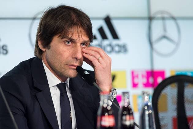 Muenchen Trainer Antonio Conte (ITA) bei der Pressekonferenz nach dem Freundschaftsspiel zwischen Deutschland und Italien am 29.03.2016, Copyright: Schueler Eibner-Pressefoto EP_JSE