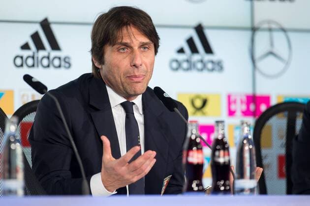 Muenchen Trainer Antonio Conte (ITA) bei der Pressekonferenz nach dem Freundschaftsspiel zwischen Deutschland und Italien am 29.03.2016, Copyright: Schueler Eibner-Pressefoto EP_JSE