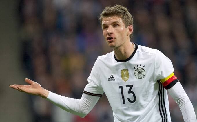 Fussball DFB München Muenchen 29.03.2016 Allianz Arena Laenderspiel Test EURO 2016 Deutschland geg Italien 4 : 1 Thomas MUELLER (MUELLER) 13 GER