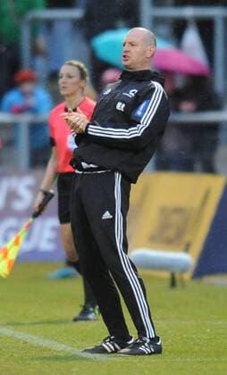30.03.2016, xmhx, Fussball UEFA WomenÕs Champions League, 1.FFC Frankfurt - FC Rosengard, emspor, v.l. Matt Ross (Trainer 1. FFC Frankfurt)