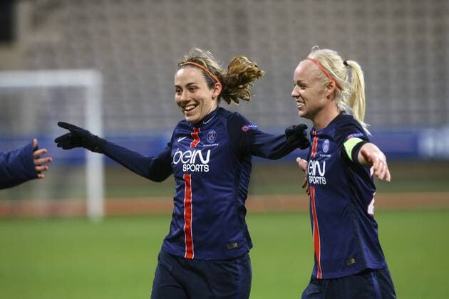 Sabrina Delannoy (PSG), Caroline Seger (PSG) - Fussball Damen, Champions League, Paris Saint Germain PSG vs. FC Barcelona - 30 03 2016 GwendolineLeGoff Panoramic 