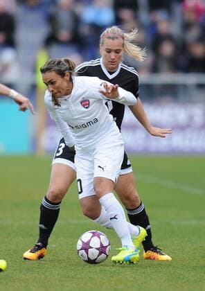 30.03.2016, xmhx, Fussball UEFA Women s Champions League, 1.FFC Frankfurt - FC Rosengard, emspor, v.l. Marta Viera da Silva (FC Rosengard), Marith Prießen (1. FFC Frankfurt)
