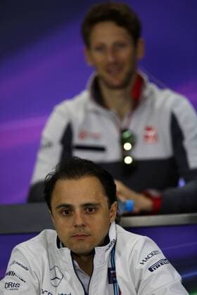 Bahrain Grand Prix, Sakhir 31 March - 03 April 2016 31.03.2016 - Felipe Massa (BRA) Williams FW38 and Romain Grosjean (FRA) Haas F1 Team VF-16 