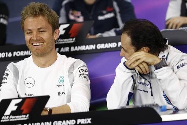 Motorsports: FIA Formula One World Championship WM Weltmeisterschaft 2016, Grand Prix of Bahrain, 6 Nico Rosberg (GER, Mercedes AMG Petronas Formula One Team), 19 Felipe Massa (BRA, Williams Martini Racing), xHOCHxZWEIx