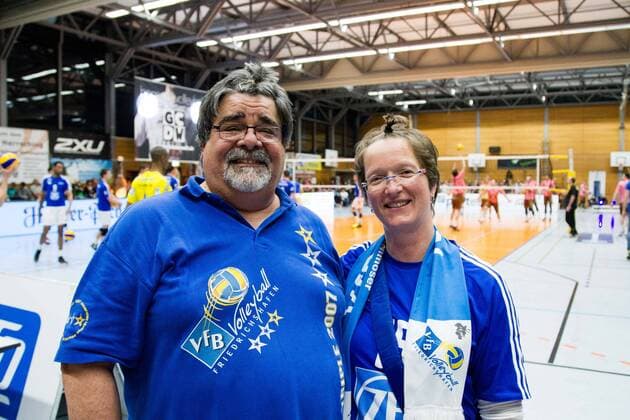 Herrsching Fans des VfB; Volleyball Bundesliga Herren Play-Off Viertelfinale, Nikolaushalle, Herrsching Germany, 20160331; Partie TSV Herrsching vs VfB Friedrichshafen; Copyright: Wuechner Eibner-Pressefoto EP_NWR