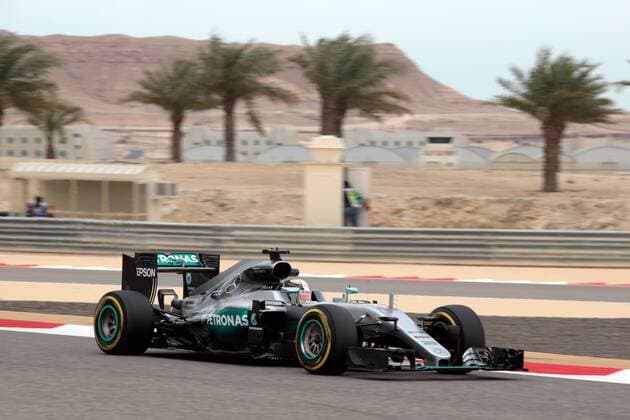 FORMULA 1 - Bahrain GP SAKHIR,BAHRAIN,01.APR.16 - MOTORSPORTS, FORMULA 1 - FIA World Championship WM Weltmeisterschaft Grand Prix of Bahrain, Bahrain International Circuit, free practice. Image shows Lewis Hamilton (GBR Mercedes GP). GEPAxpictures xFritzxMueller