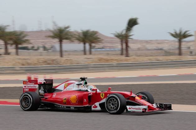 FORMULA 1 - Bahrain GP SAKHIR,BAHRAIN,01.APR.16 - MOTORSPORTS, FORMULA 1 - FIA World Championship WM Weltmeisterschaft Grand Prix of Bahrain, Bahrain International Circuit, free practice. Image shows Sebastian Vettel (GER Ferrari). GEPAxpictures xFritzxMueller