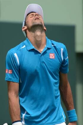 April 1, 2016 - Miami, Florida, United States - NOVAK DJOKOVIC reacts during his semifinal match vs. D. Goffin at the Miami Open Tennis 2016 - Miami Open - Day 12 - ZUMAl132