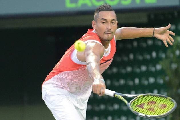 April 1, 2016 - Miami, Florida, United States - NICK KYRGIOS in action in his semifinal match vs. K. Nishikori at the Miami Open Tennis 2016 - Miami Open - Day 12 - ZUMAl132