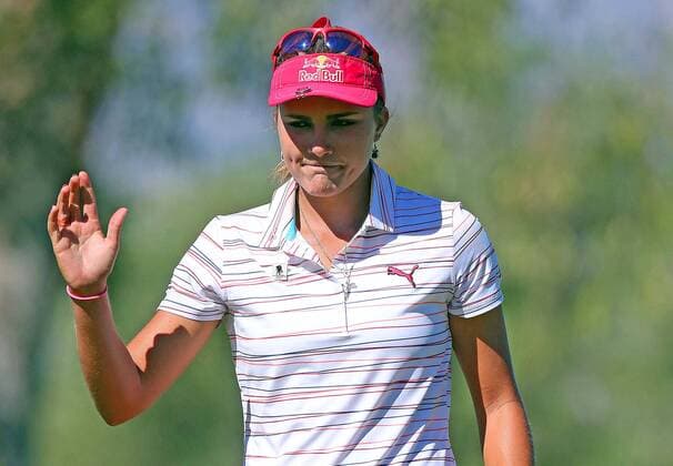 April 01, 2016: Lexi Thompson reacts to making a birdie during the second round of the 2016 ANA Inspiration at the Mission Hills Country Club in Rancho Mirage, California. LPGA Golf Damen 2016: ANA Inspiration Championship APR 01 - ZUMAcb8_