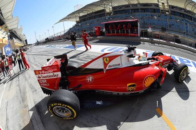 Formel 1, GP Bahrain Sebastian Vettel, Scuderia Ferrari, formula 1 GP, Bahrain in Manama Shakir 02.04.2016 Photo:mspb Jerry Andre Sebastian Vettel, formula 1 GP, Bahrain