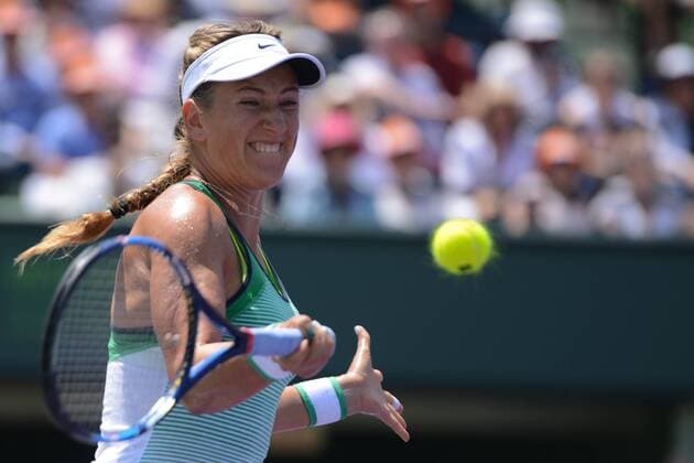April 2, 2016 - Miami, Florida, United States - VICTORIA AZARENKA in action in her finals match vs. S. Kuznetsova at the Miami Open Tennis 2016 - Miami Open - Day 13 - ZUMAl132