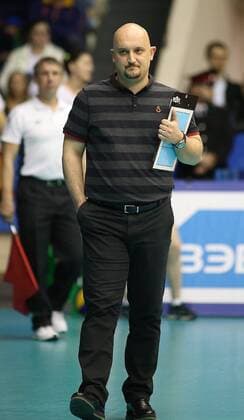 KRASNODAR, RUSSIA. APRIL 2, 2016. Galatasaray s head coach Ataman Guneyligil in the rematch of the 2015 16 Season CEV Women s Volleyball Cup Finals against Dinamo Krasnodar at Olimp Sports Palace. Dinamo Krasnodar won the game 3:0. Vitaly Timkiv TASS  TS01E4E2