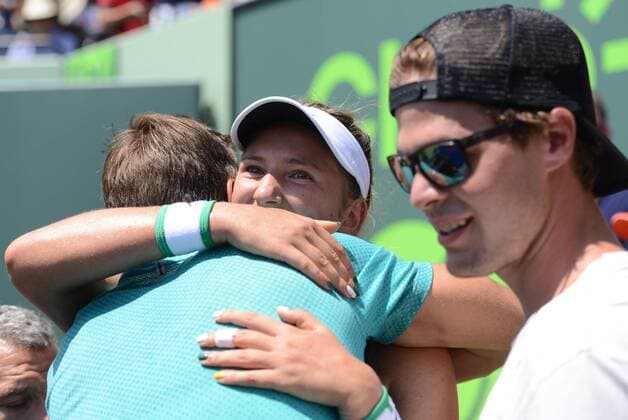 April 2, 2016 - Miami, Florida, United States - VICTORIA AZARENKA celebrates winning the Miami Open Tennis 2016 - Miami Open - Day 13 - ZUMAl132