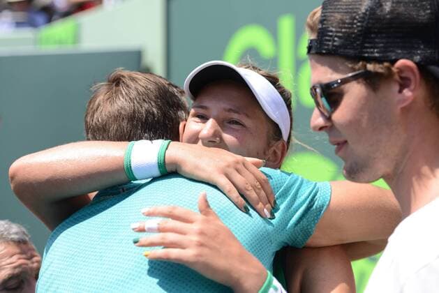 April 2, 2016 - Miami, Florida, United States - VICTORIA AZARENKA celebrates winning the Miami Open Tennis 2016 - Miami Open - Day 13 - ZUMAl132