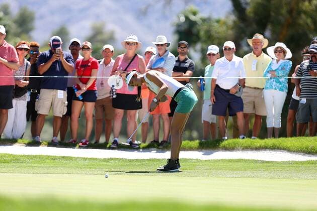 April 02, 2016: Michelle Wie hits a putt on the first hole during the third round of the 2016 ANA Inspiration at the Mission Hills Country Club in Rancho Mirage, California. LPGA Golf Damen 2016: ANA Inspiration Championship APR 02 - ZUMAcb8_