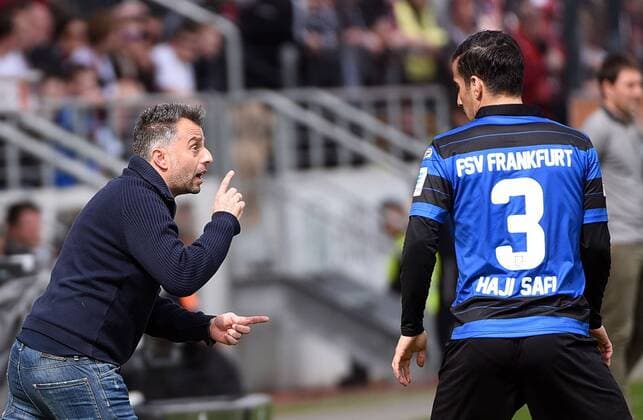 Fußball, Trainerhistorie, FSV Frankfurt 03.04.2016, xhbx, Fussball 2.Bundesliga, FSV Frankfurt - 1.FC Nuernberg, emspor, v.l. Tomas Oral (FSV Frankfurt), Ehsan Haji Safi (FSV Frankfurt)