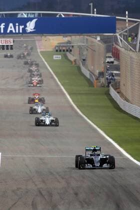 FORMULA 1 - Bahrain GP SAKHIR,BAHRAIN,03.APR.16 - MOTORSPORTS, FORMULA 1 - FIA World Championship WM Weltmeisterschaft Grand Prix of Bahrain, Bahrain International Circuit, award ceremony. Image shows Nico Rosberg (GER Mercedes GP). GEPAxpictures xFritzxMueller